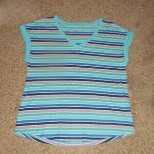 Talbots Linen Blue Spring Top Tee M L